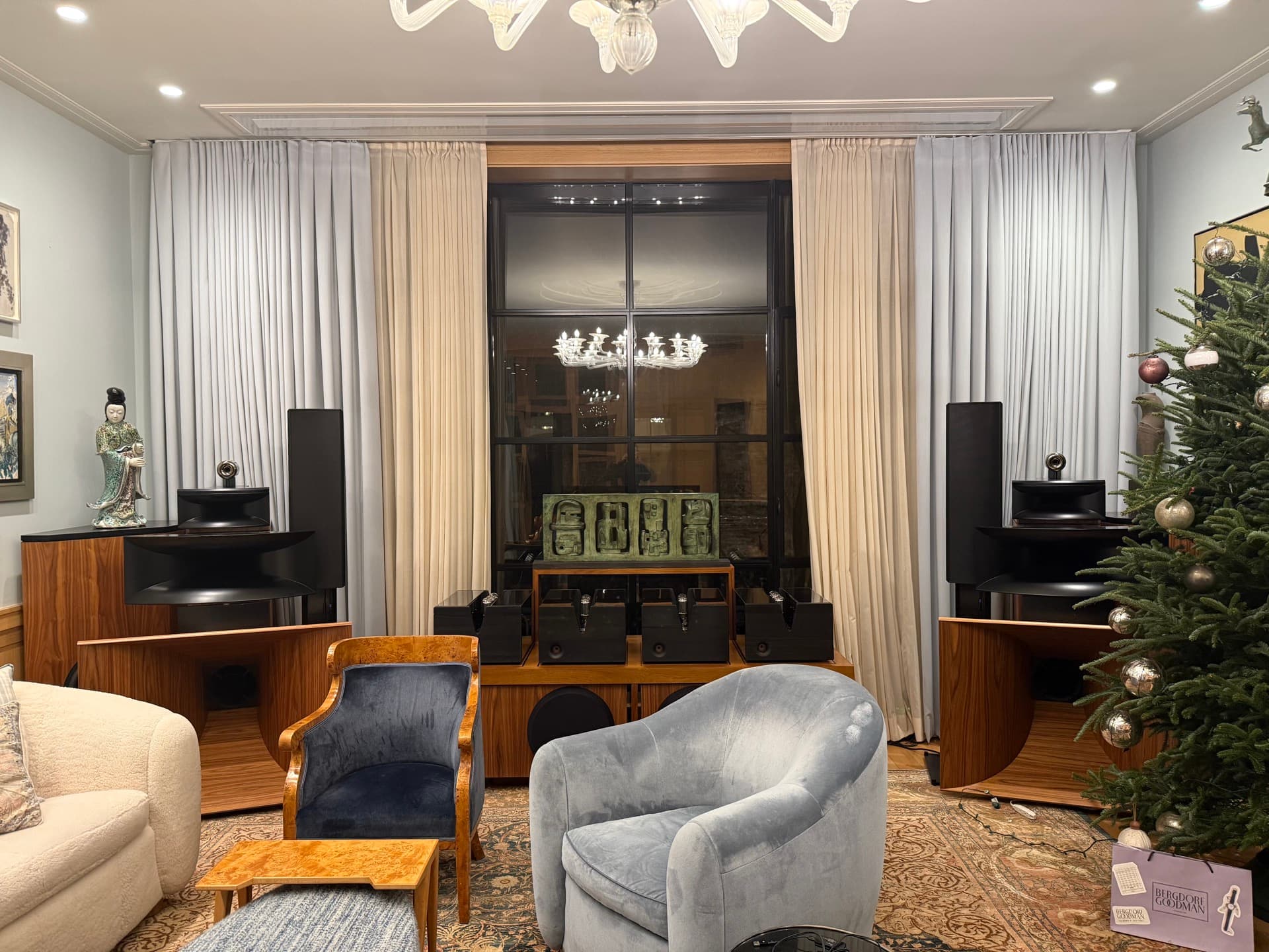 A dedicated listening room with a two-channel system