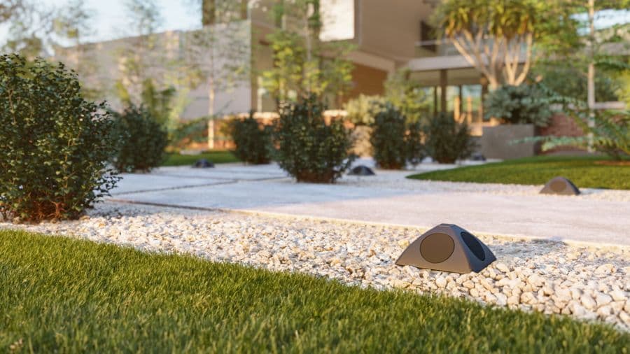Coastal Source Pathfinder speakers along a lawn