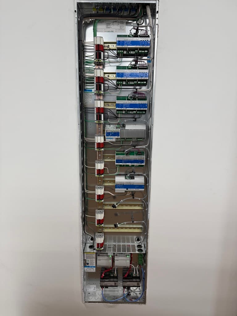 HomeWorks QSX lighting panel — organized and modern